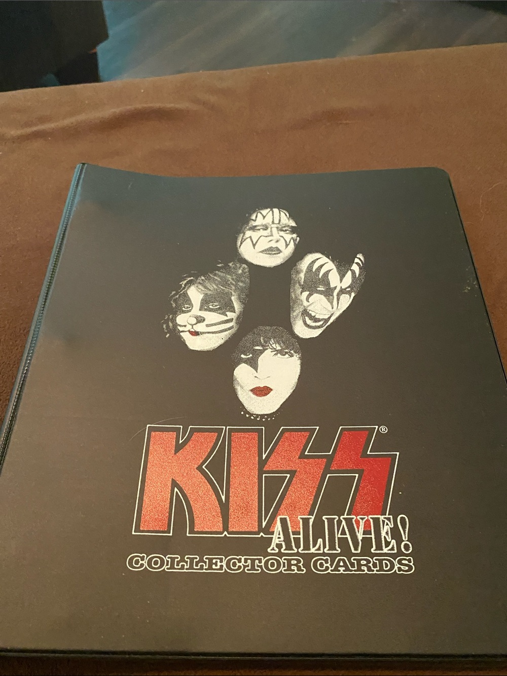 Kiss Alive! Collector Cards Binder – Black with Red Logo and White Face Art